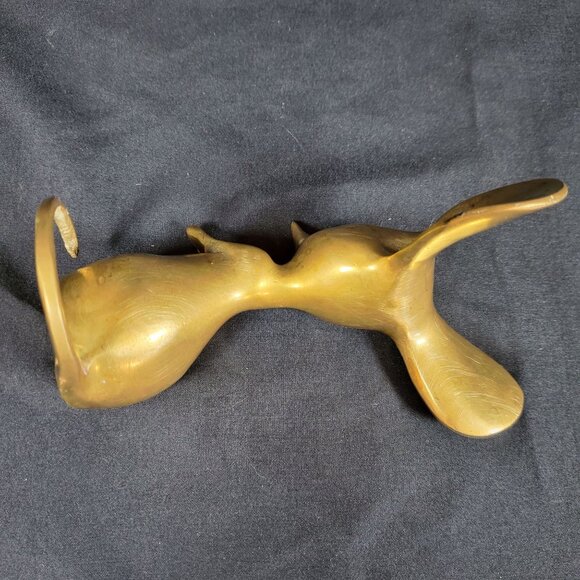 Whimsical Brass Mouse Vintage Solid Brass Animal Figurine Mid Century Retro Deco - Picture 11 of 16